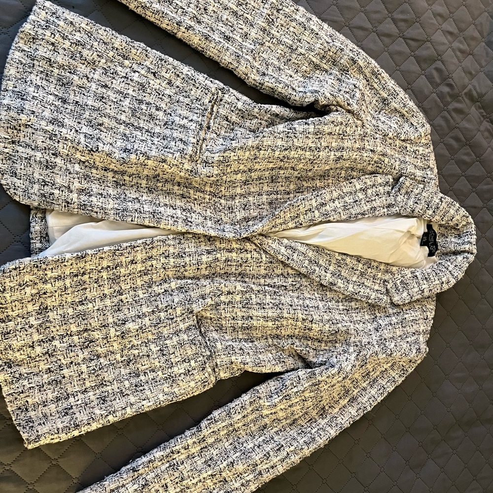 Women's Tweed Blazer - Black and White